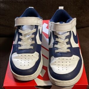 Nike White and Blue Classic Sneakers kid dunks